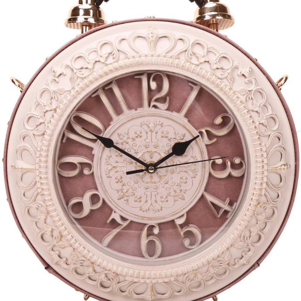 Time Is of The Essence Novelty Clock Bag In Pink